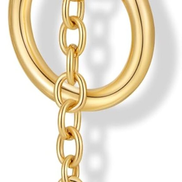 Gold Initial Keychain Personalized Gold Letter Charm for Bag Keys Women - Picture 1 of 7